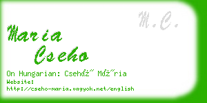 maria cseho business card